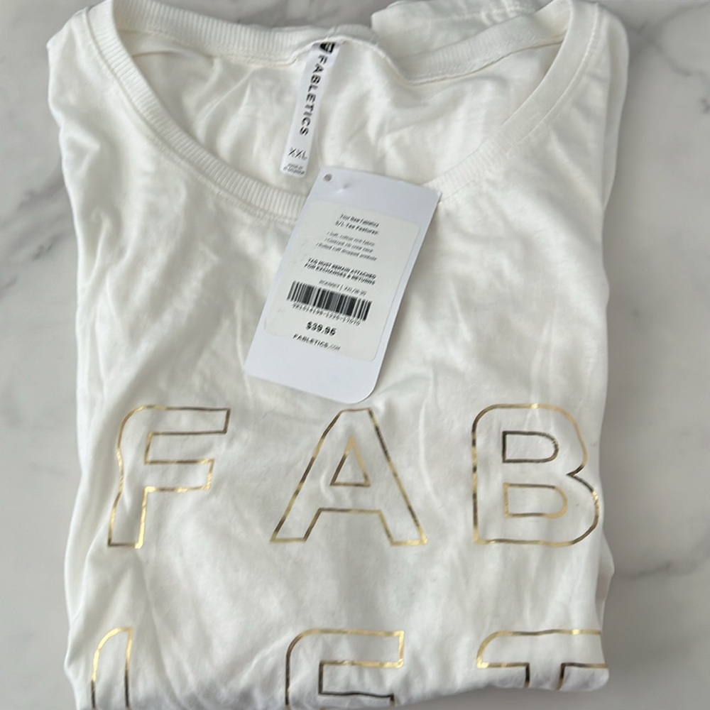 Fabletics Beige Muscle T Shirt XXL - Picture 5 of 5